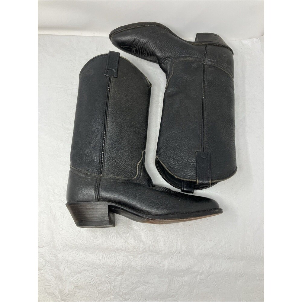 Dan Post Leather Cowboy Boots Black Western Womens 9 M Rodeo Nashville Country